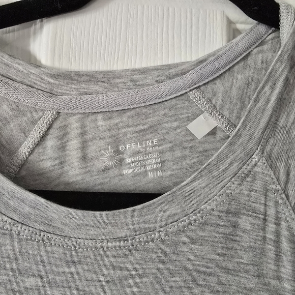 Aerie  Heather Gray Long Sleeve Top With Thumb Holes - Picture 5 of 7